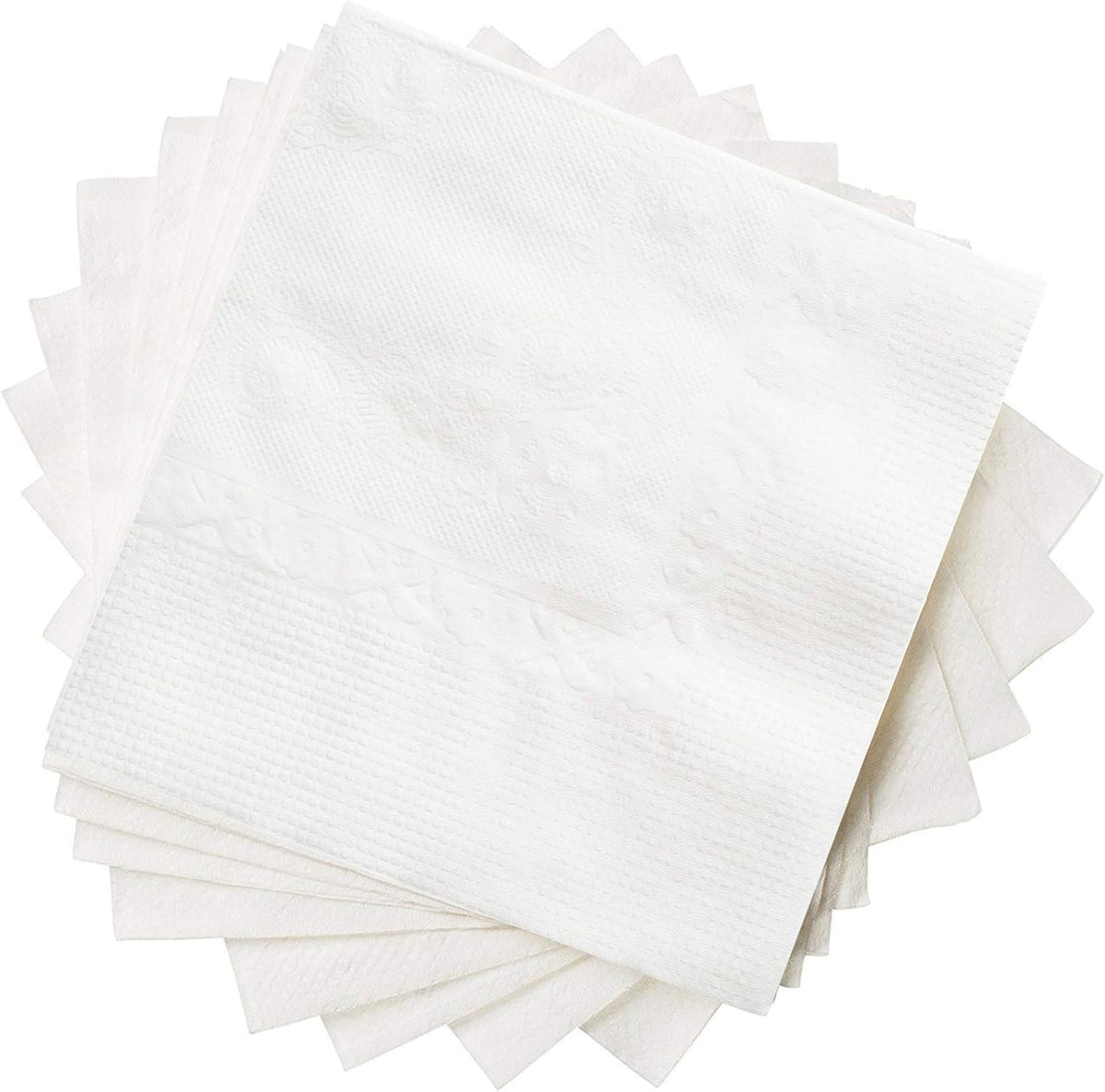 GUSTO [1000 Count - 4.5 x 4.5 Folded] White Beverage Napkins - 1-Ply Bulk Cocktail Napkins