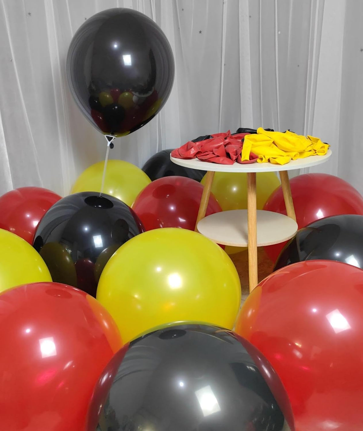 90 Pack red Yellow Black Balloons 100 of each of the 3 colors 18 inch Large Red Yellow Black Latex