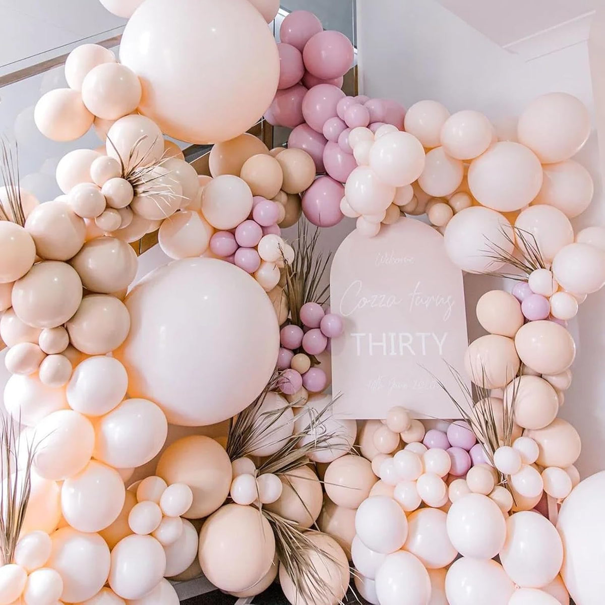 90pack Blush Balloons Different Size 18/12/10/5 Inch Blush Balloon Garland Arch Kit for Graduation