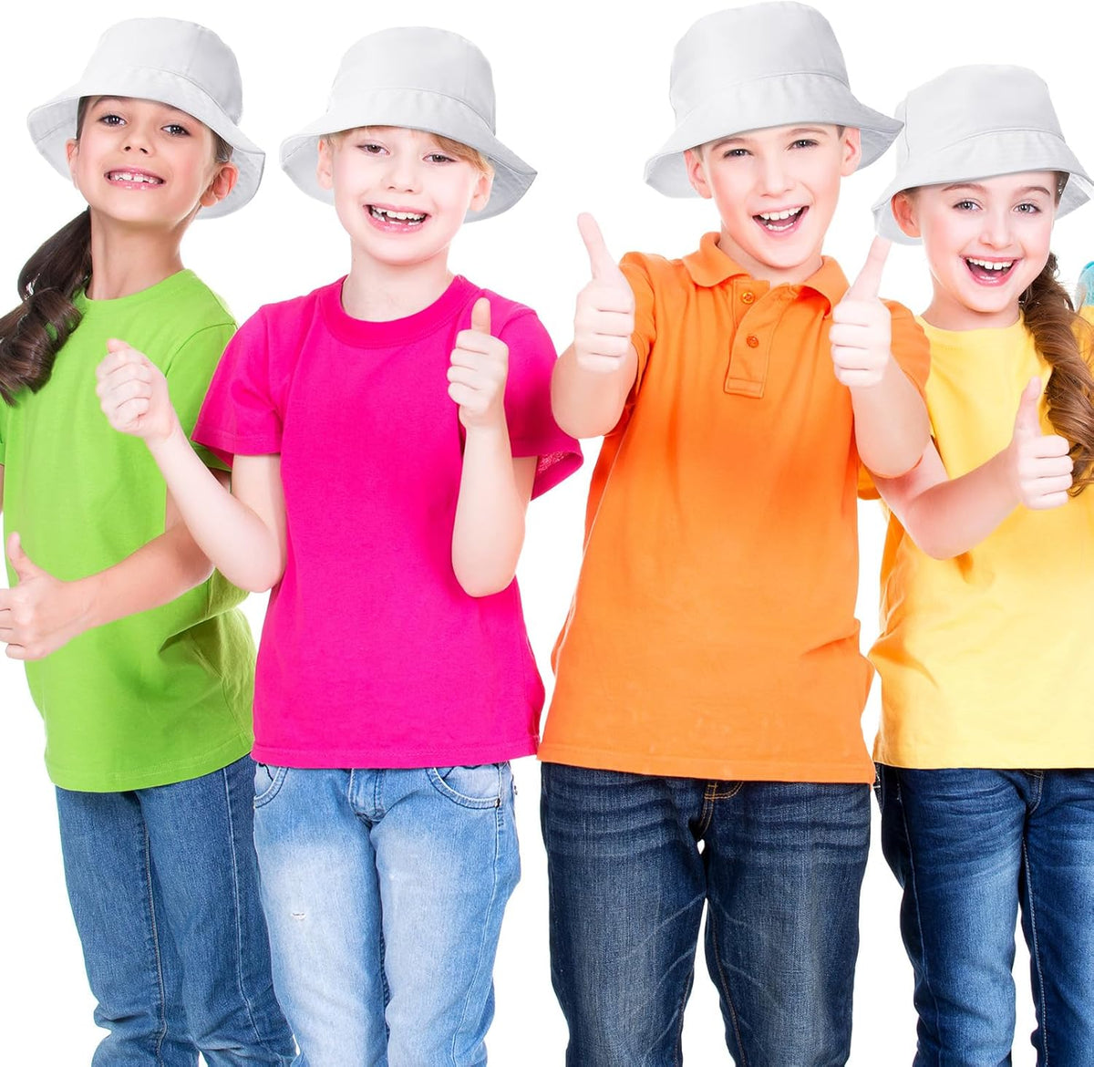 DIY Kid Bucket Hat White Creative Painting Blank Cap Bulk Cotton Polyester Sun Hat Sport Birthday