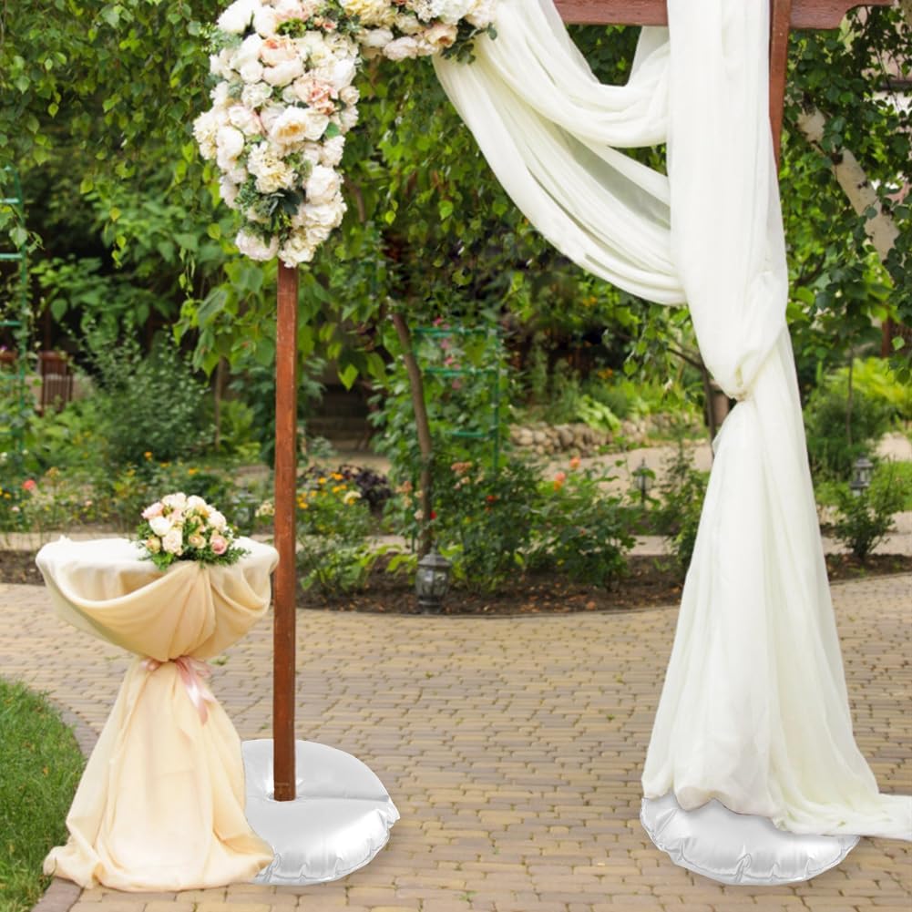 White Balloon Arch Weights, Heavy Duty Water-Filled Base Weights for Party Backdrop Stand Frames