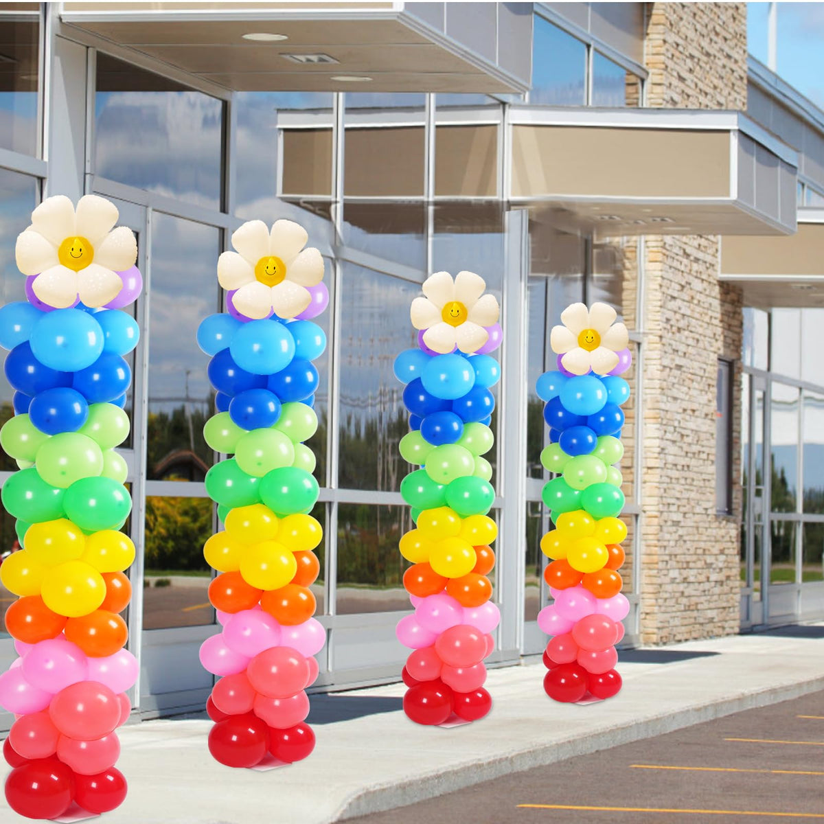 Tamodan Adjustable balloon column kit set of 2, 78 Inch balloon tower Reusable Metal Telescopic