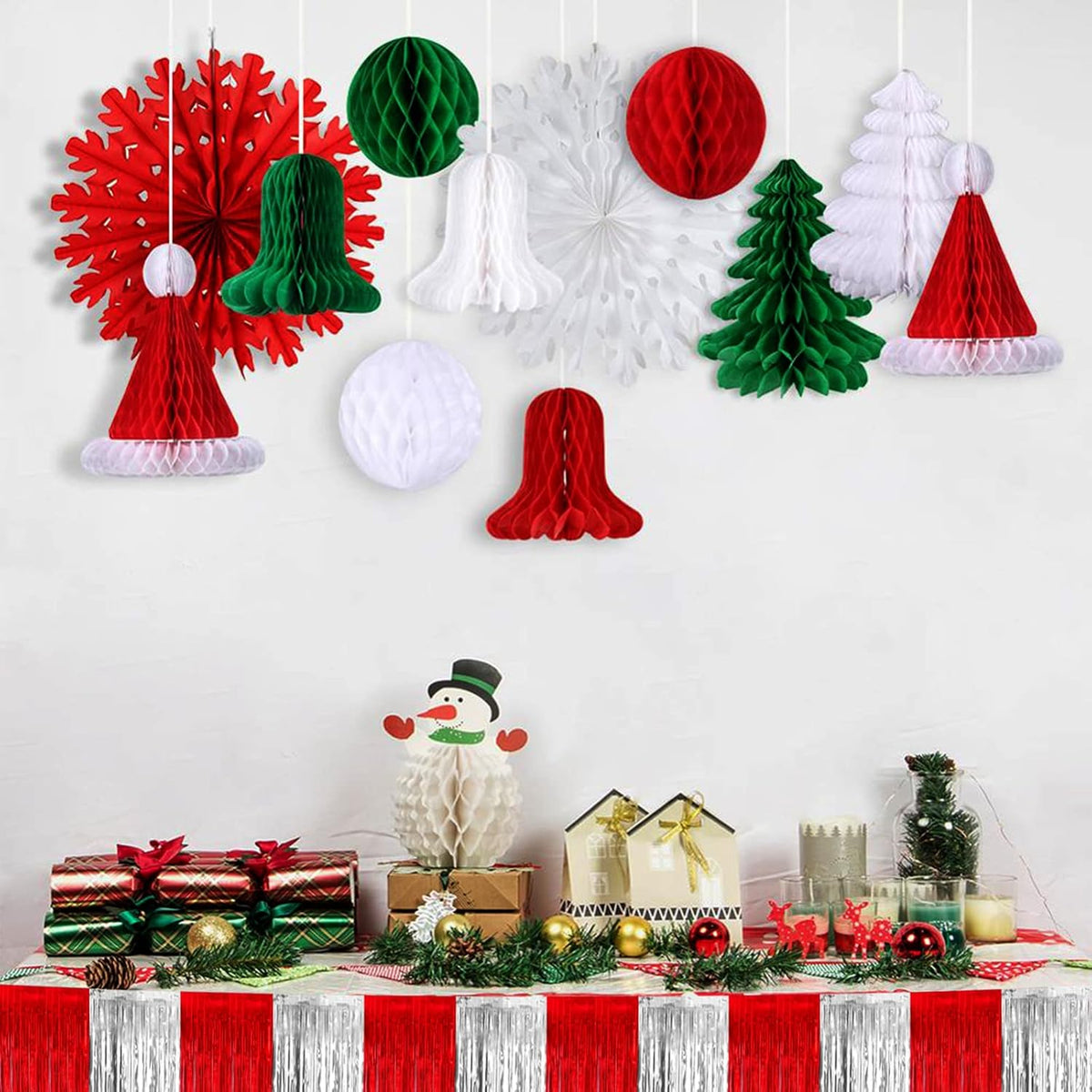 10 Pack 10 Feet Foil Fringe Garland Metallic Tinsel Streamers Banner Wall Hanging Backdrop for