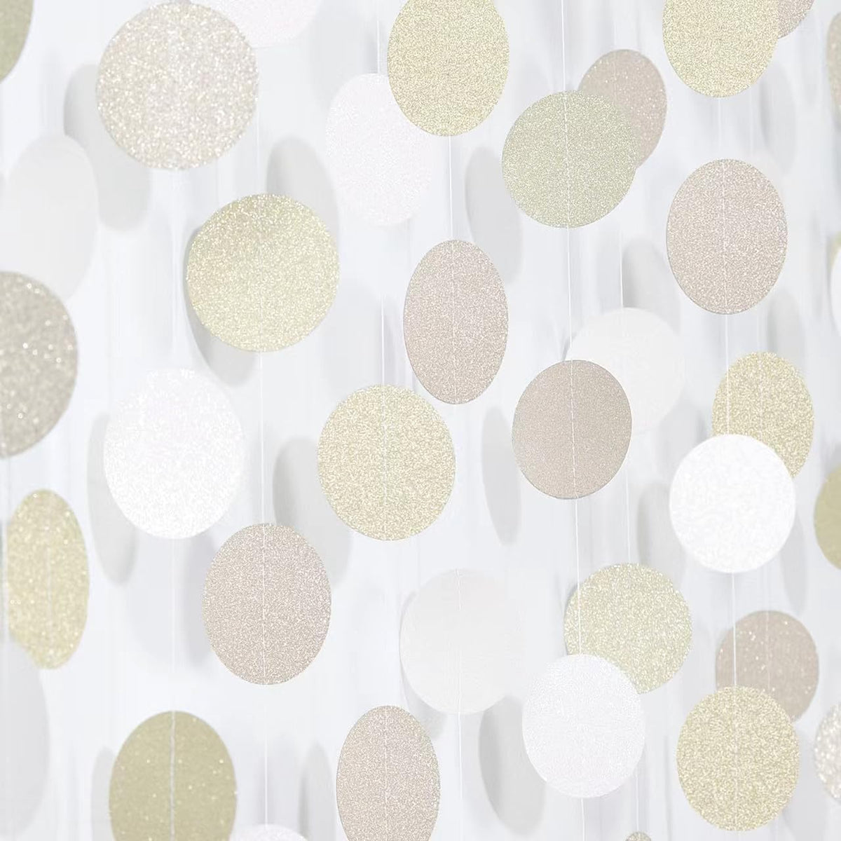 Champagne Gold White Party-Decorations Streamers - 52Ft Hanging Birthday Paper Garland