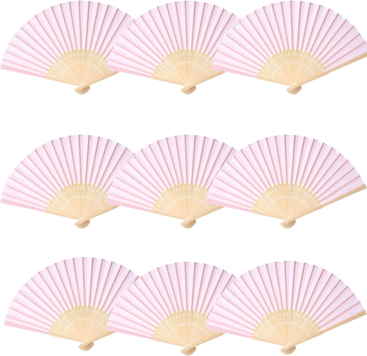 24pcs Imitated Silk Hand Fan Imitated Silk Fabric Bamboo Handheld Folded Fan Bridal Dancing Props