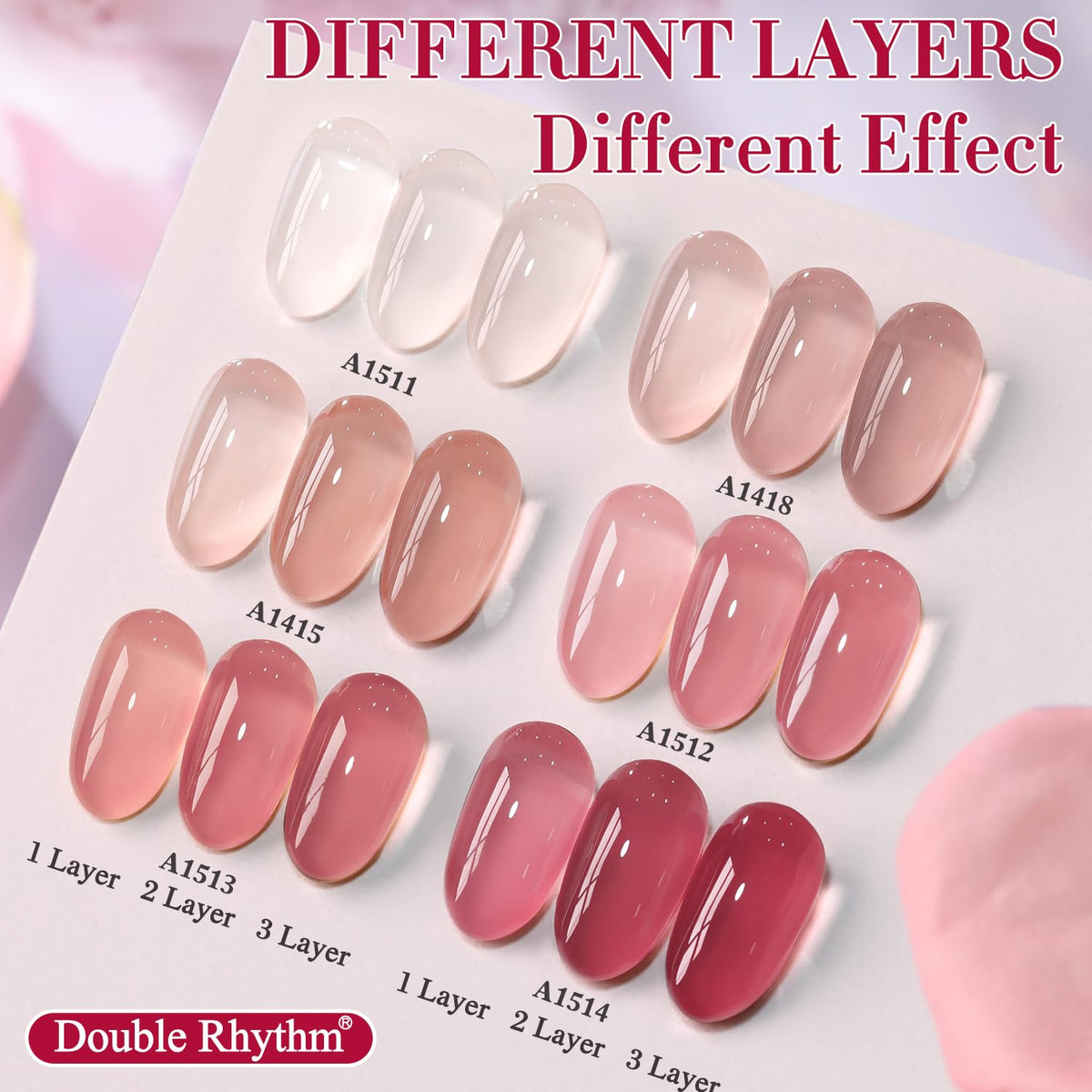 Double Rhythm 6 Pcs 15 ML Gel Polish Set Same Color Same Bottle Soak Off Gel Polish Kit Nail Art