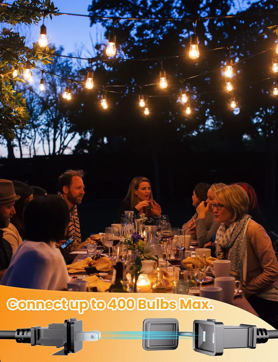 Svater Outdoor Led String Lights 25 FT, Patio Lights for Outside with 9pcs S14 Shatterproof Bulbs