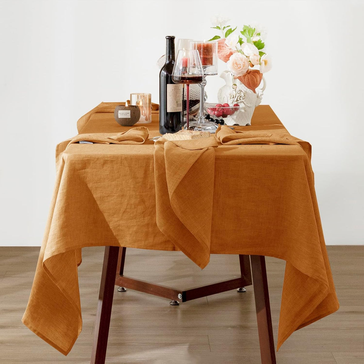Talasily Linen Tablecloth 100% Pure Linen Table Cloth 60x120 Inches Rectangle Tablecloths Washable