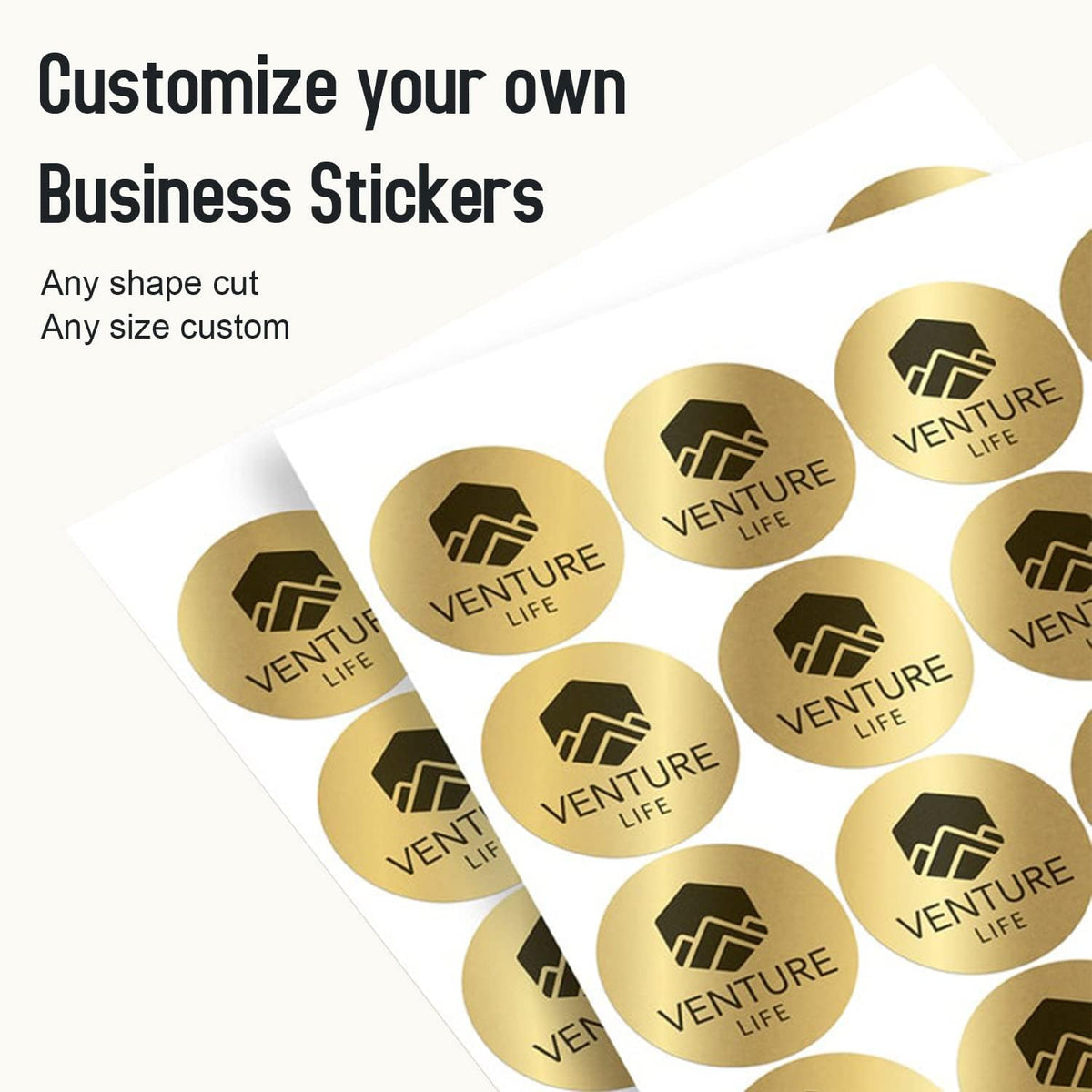 Custom Business Logo Stickers, Personalised Logo Labels - Any Shape, Waterproof, Perfect for