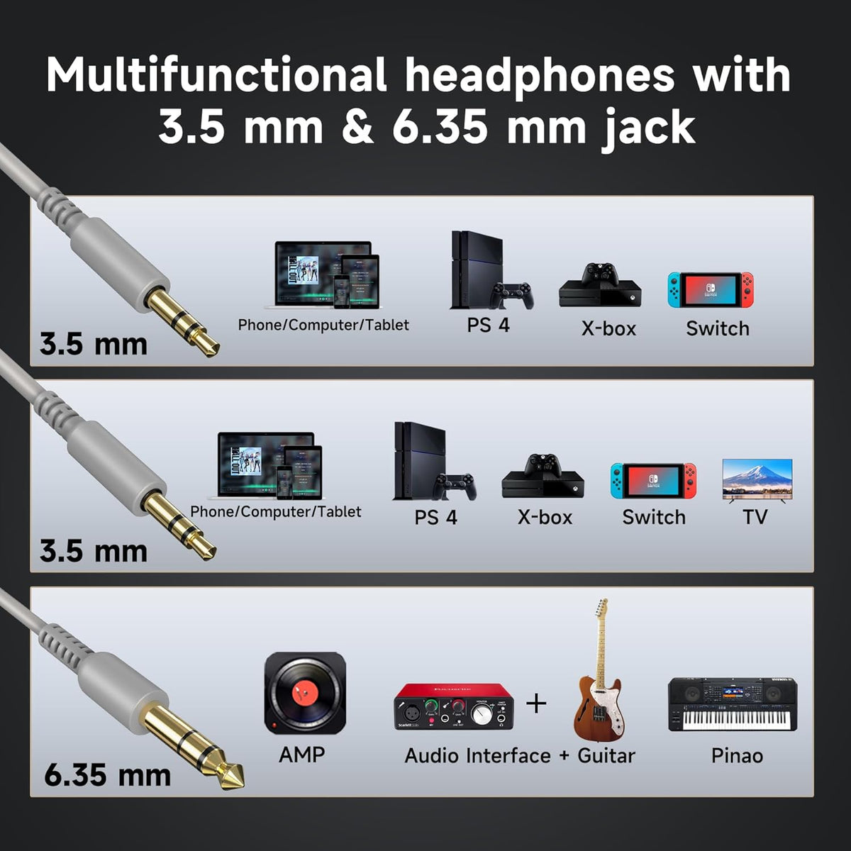 OneOdio Wired Over Ear Headphones Studio Monitor & Mixing DJ Stereo Headsets with 50mm Neodymium