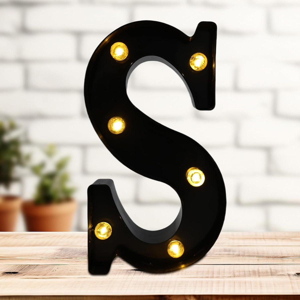 Led Marquee Letters, 8.58 Inch Black Light Up Letters, Small Led Letter Lights, Battery Powered