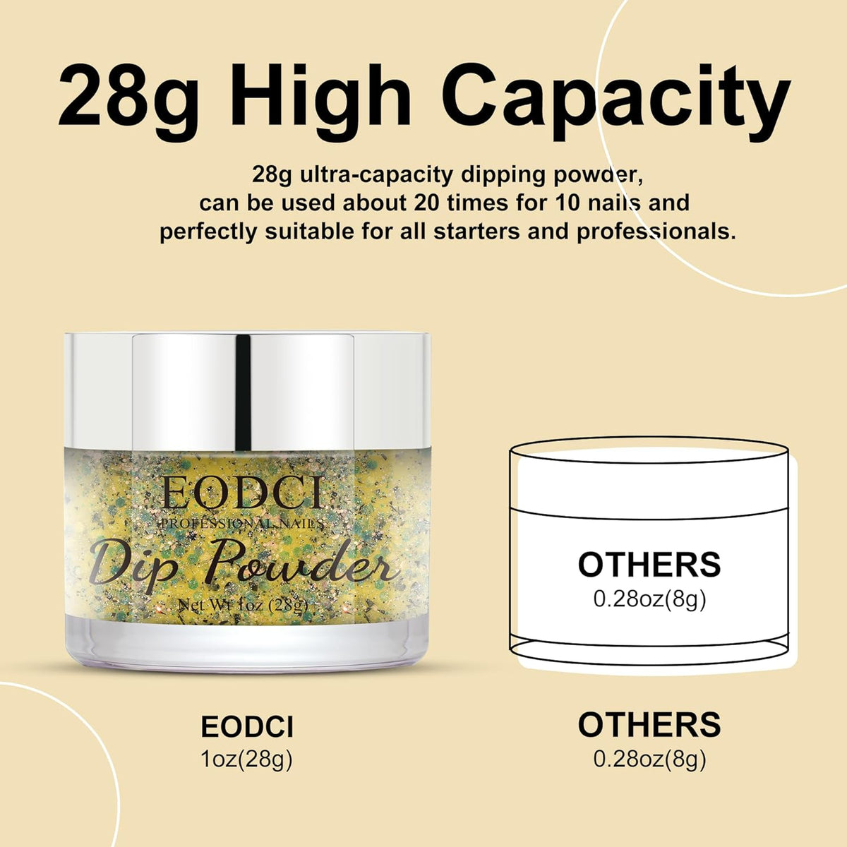 Dip Powder Eggshell Yellow Color French Glitter tinfoil Nail Art Starter Manicure Salon DIY at Home