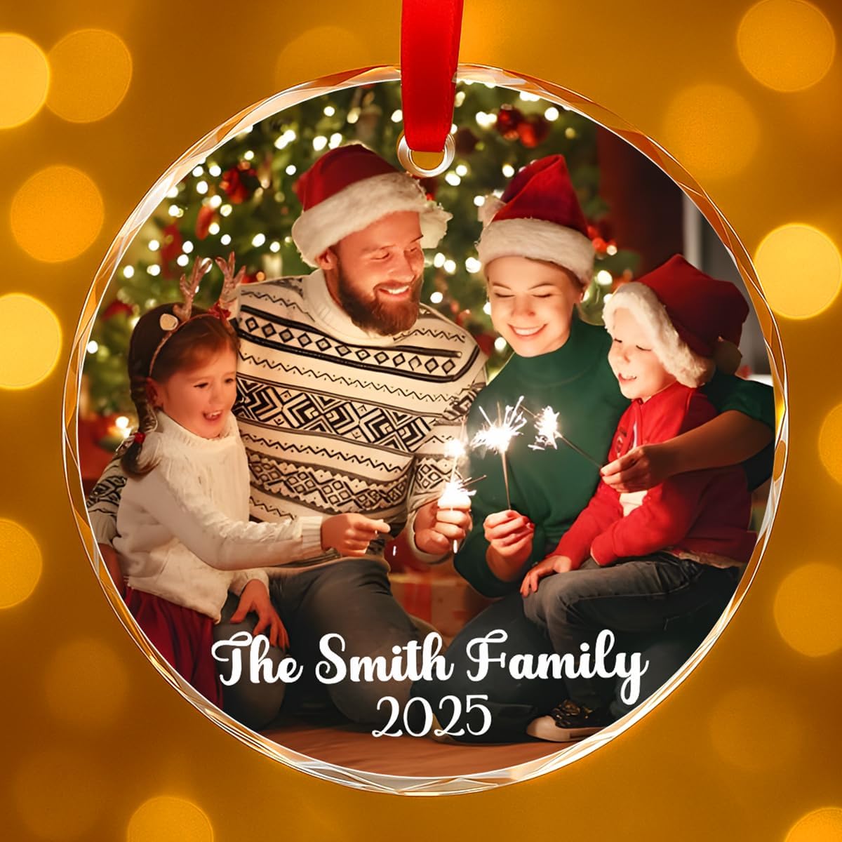 Personalized Christmas Ornaments with Names, Couple Glass Ornament, Custom Wedding Gifts for