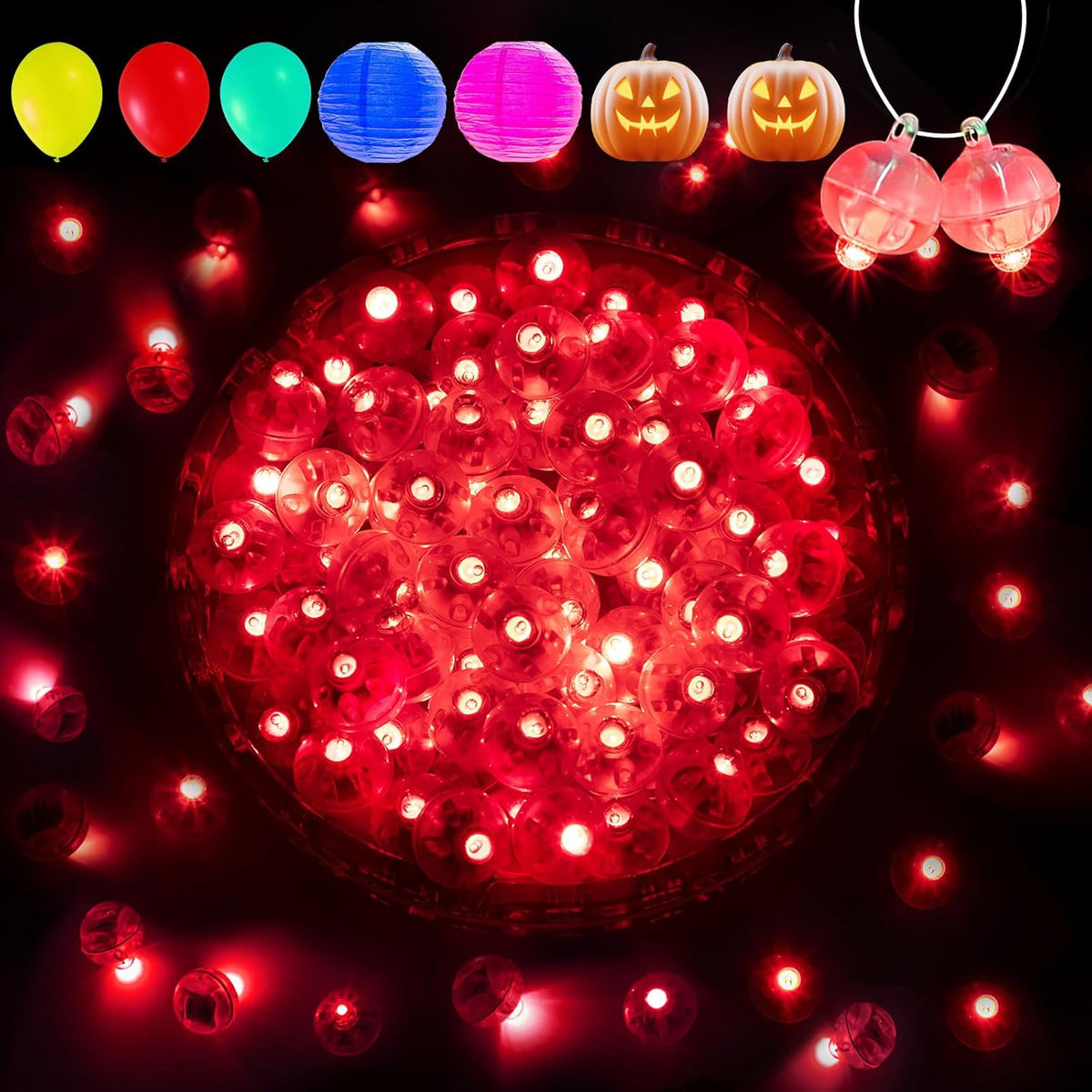 Aogist 50Pcs Balloon Lights with Hook,Long Standby Time,Waterproof Mini Light for Birthday Party
