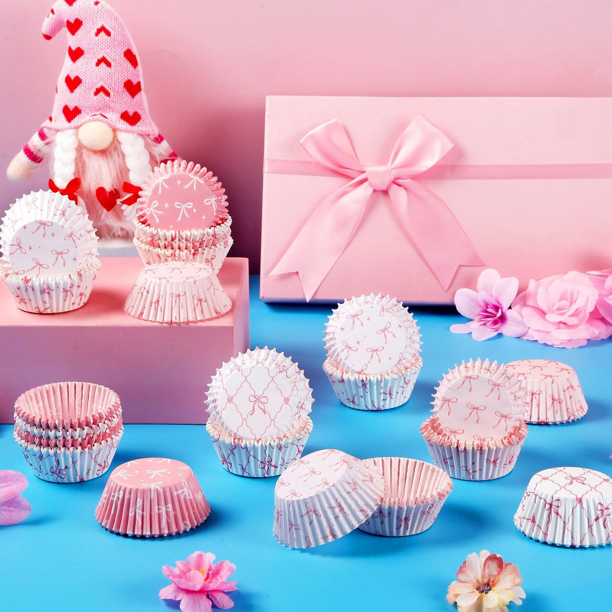 400 Pcs Pink Bow Cupcake Liners Coquette Bow Cupcake Wrappers Baking Cups Baking Standard Liners