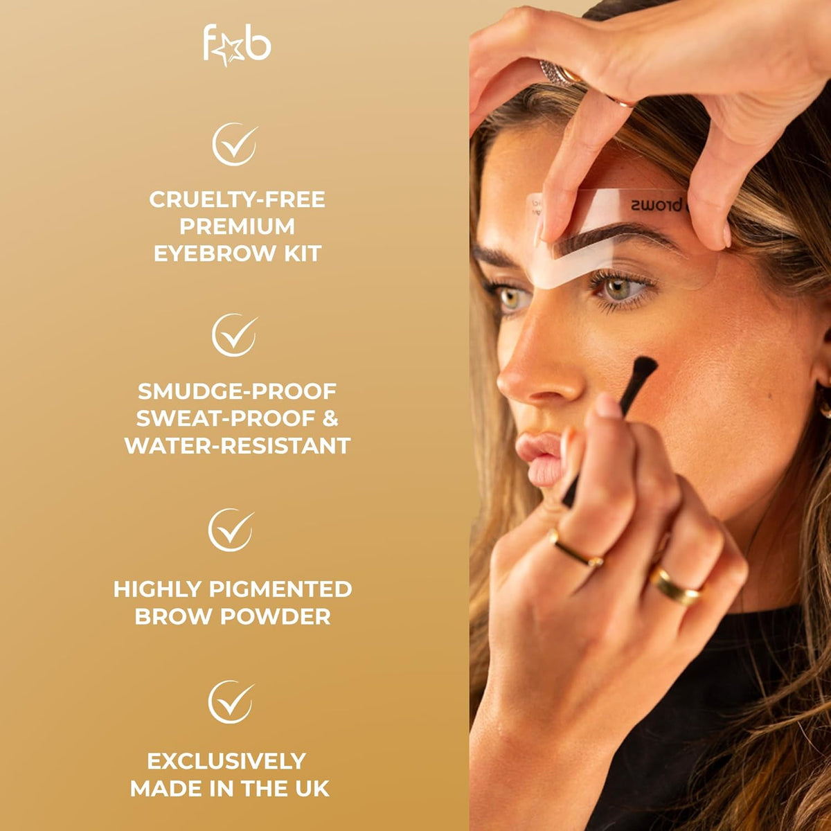 Duo Eyebrow Kit, Ultimate Brow Stencil Kit with Compact Powder Mirror and Eyebrow Shaper