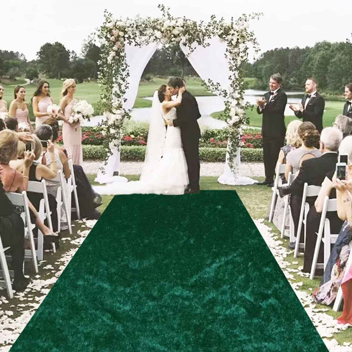 MODFUNS Emerald Green Aisle Runner for Wedding Ceremony 4x15 FT Aisle Floor Runner for Party