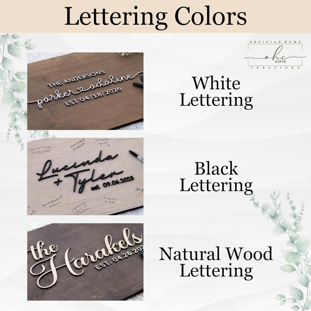 Personalized Last Name Guest Book, Unique Guest Book Sign, Custom Alternative Guest Book, Wooden