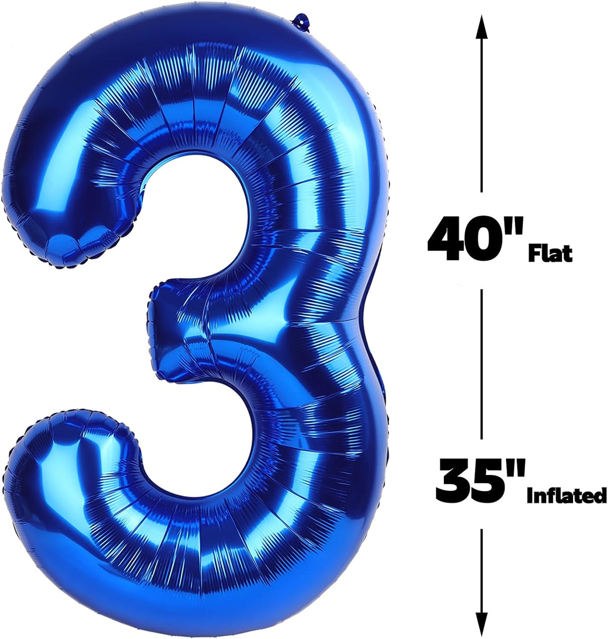 40 Inch Navy Blue 3 Large Number Balloon, 3 13 23 30 33 36 38Blue Birthday Party Decorations