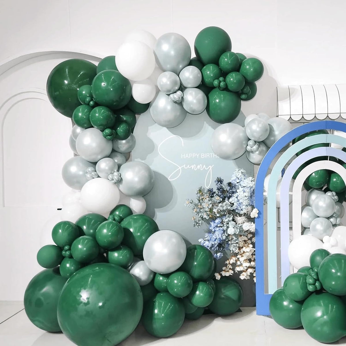 412pcs Dark Green Balloons 18 12 10 5 Inch Dark Green Balloon Garland Arch Kit Different Sizes
