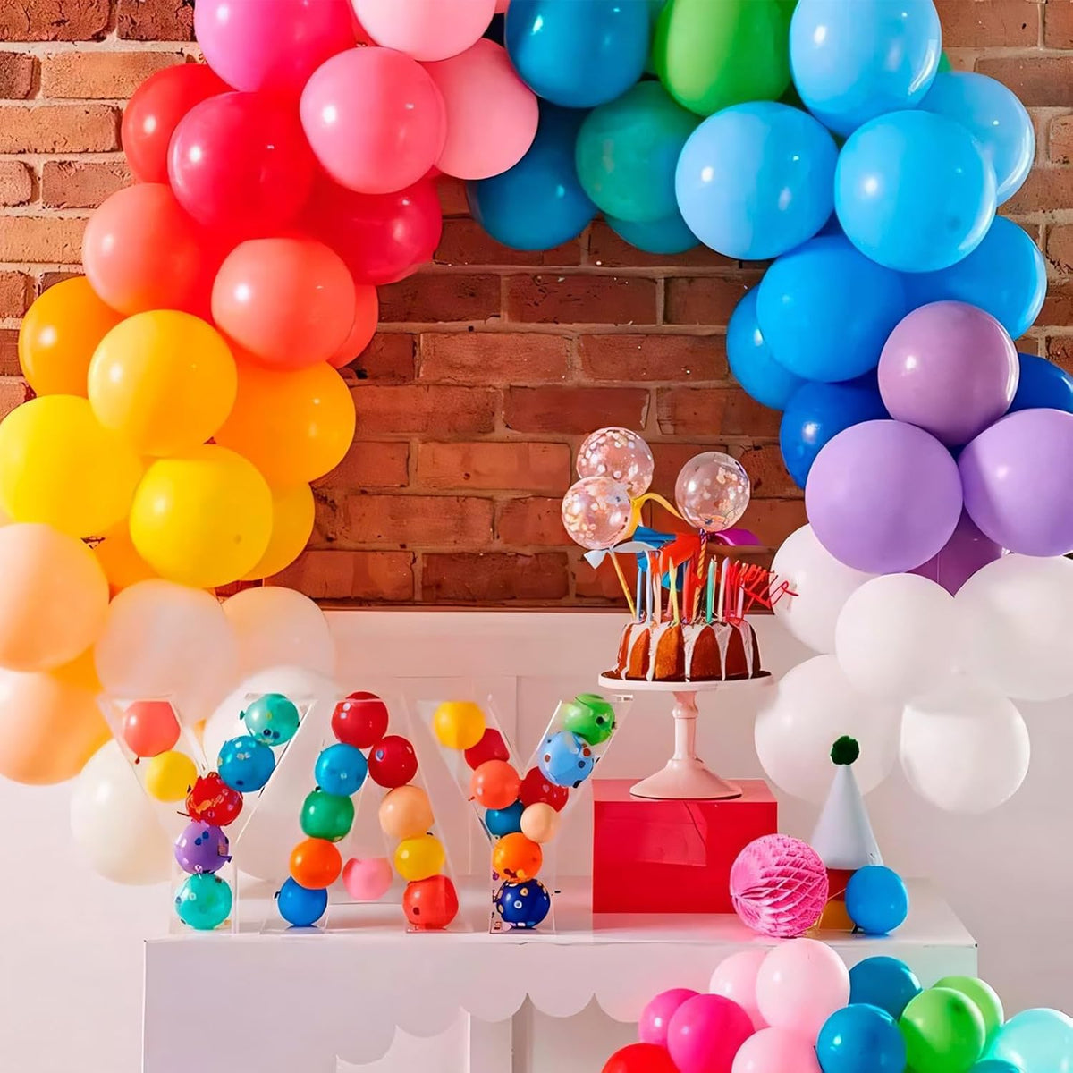 125 pcs Rainbow Latex 5 Inch Balloons, Small Balloons for Balloon Garland or Balloon Arch as Party