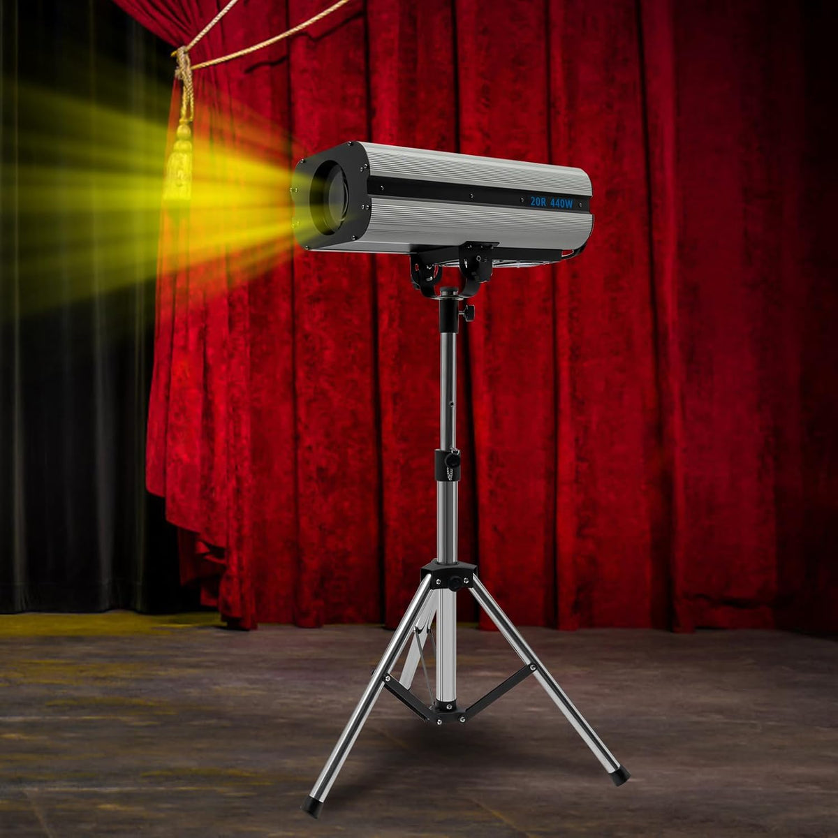 Follow Spotlight for Stage, 440W LED Spot Light DJ Lighting with Control Panel & Adjustable Stand