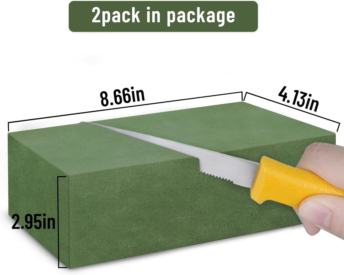 Max Shape Floral Foam Blocks Large 9 Inch,Pack 2 of Wet Floral Foam Bricks,Flower Foam for