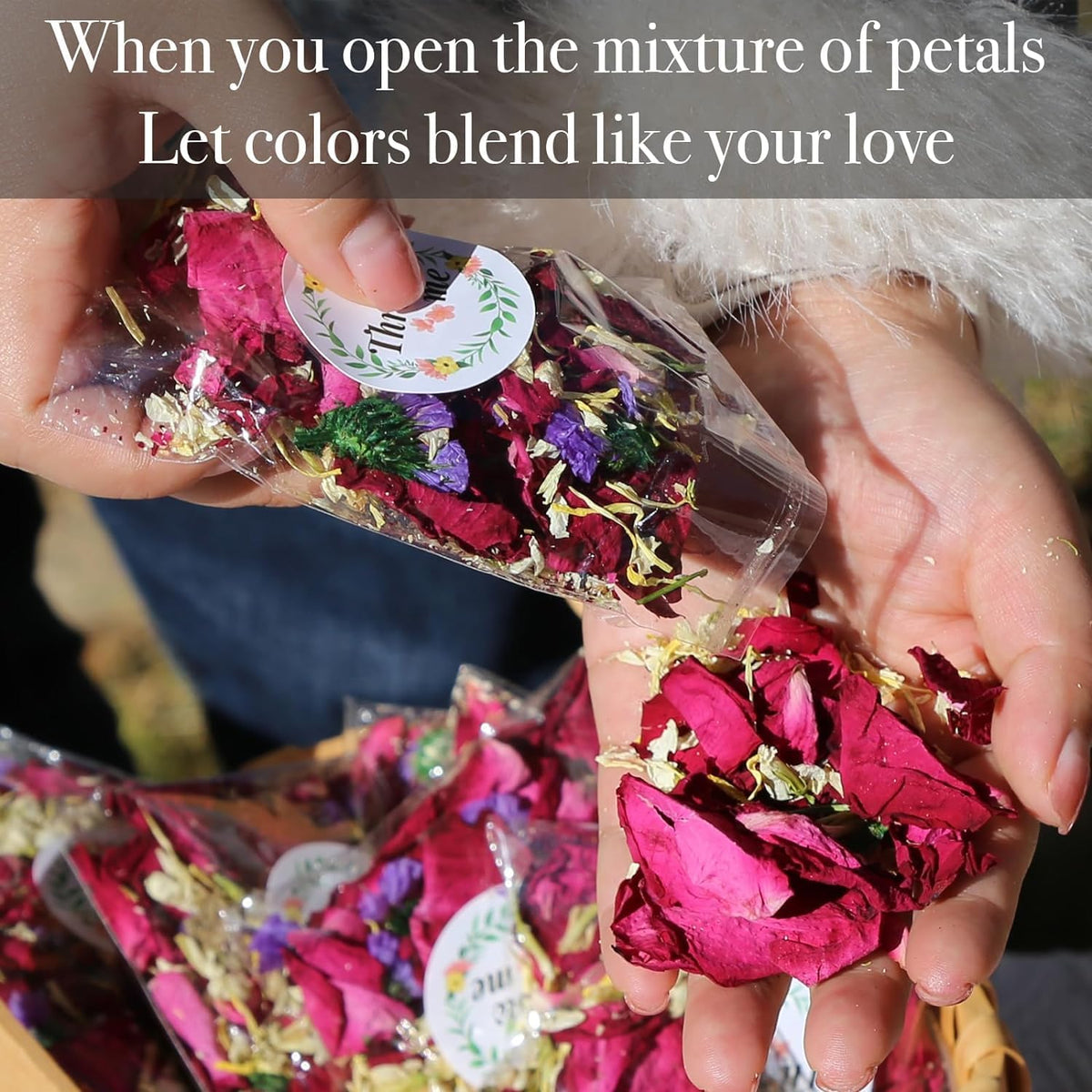 Oning 52 Pack Mix Biodegradable Confetti, Dried Flower Petals, Real Rose Petals for Weddings,Gifts