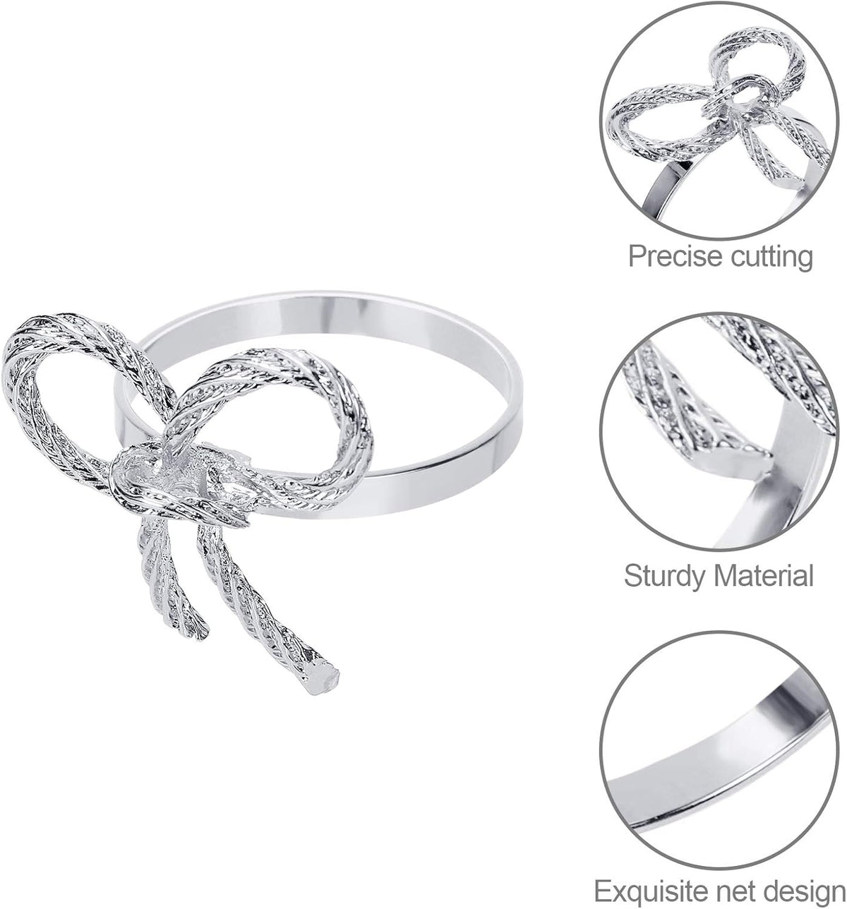 Pack of 18 Napkin Rings Alloy Hollow Out Flower Napkin Holder Dinning Table Napkin Ring for Dinner