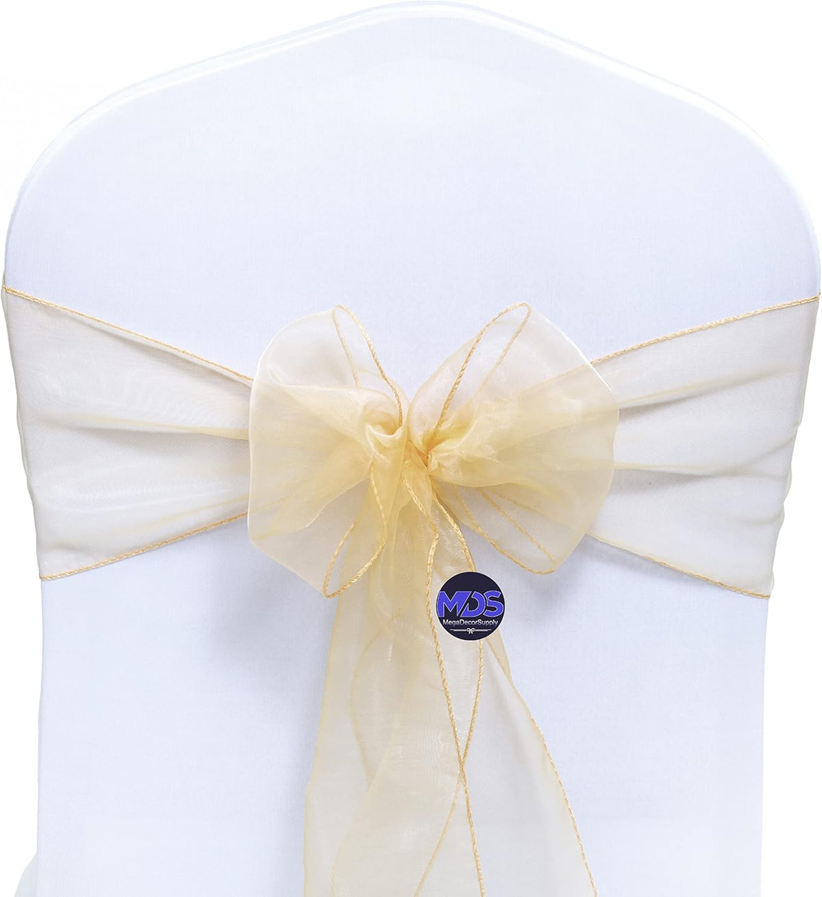 MDS Pack of 100 PCS Organza Chair Sashes Wider Dining Chair Bows Ribbon Tie Back for Wedding Party