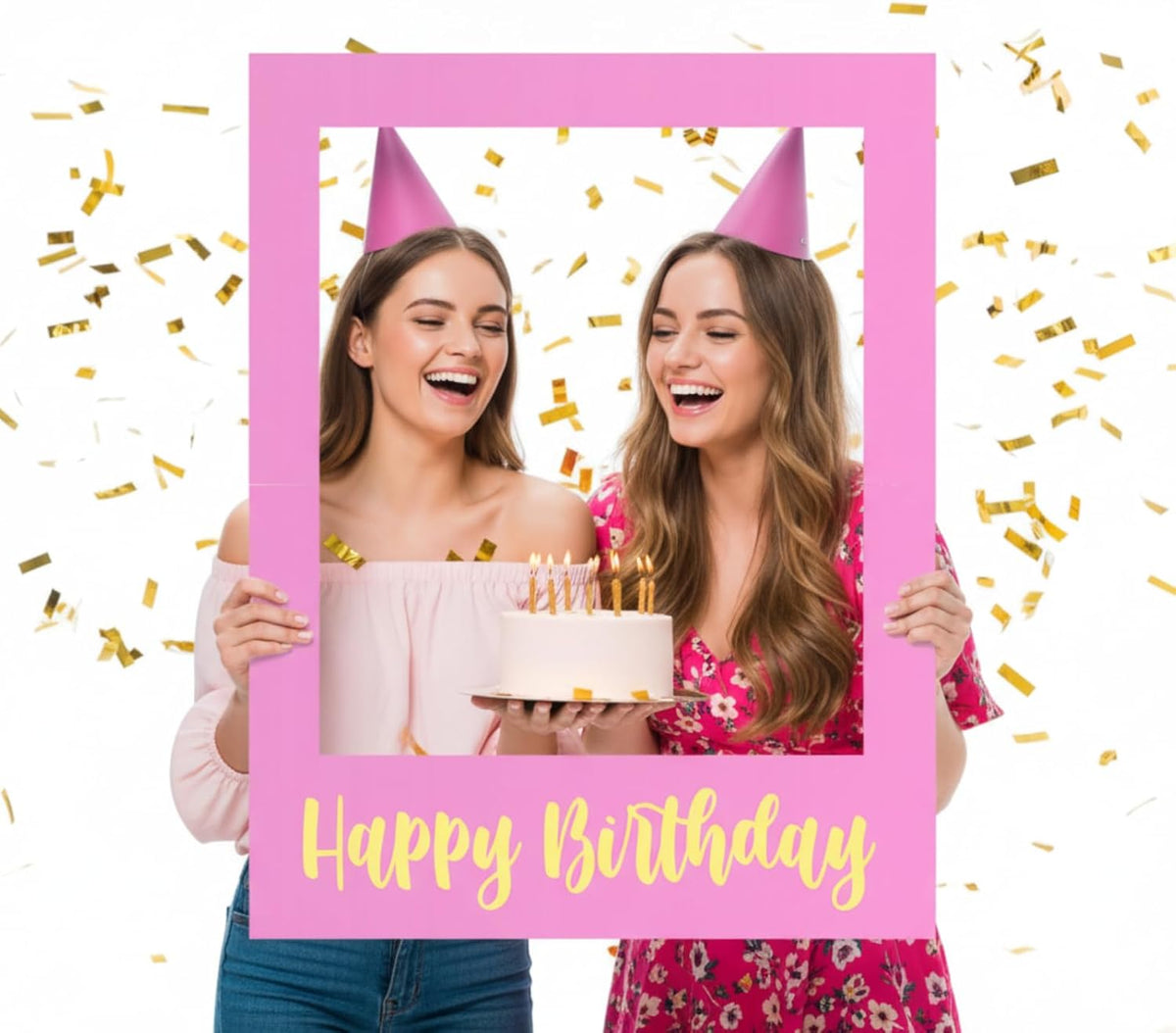 32 x 24 Inch Large Photo Booth Props Picture Frame Happy Birthday Party Frame DIY Cutouts Photo