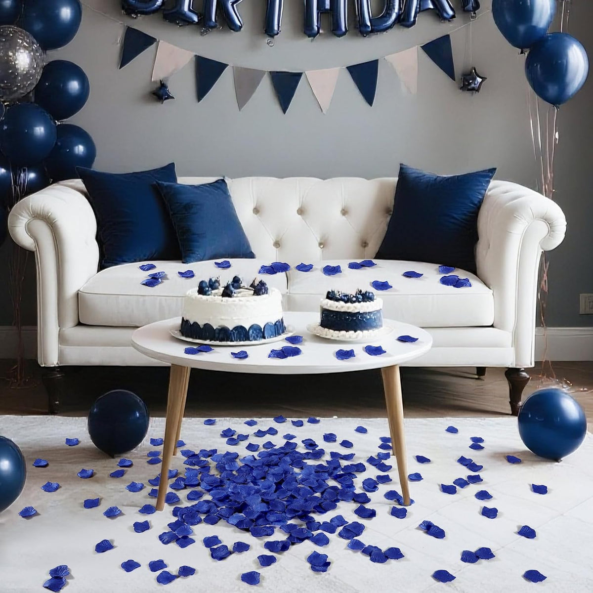 1000 Pcs Dark Blue Rose Petals Artificial Silk Flower Petals Romantic Decorations for Wedding