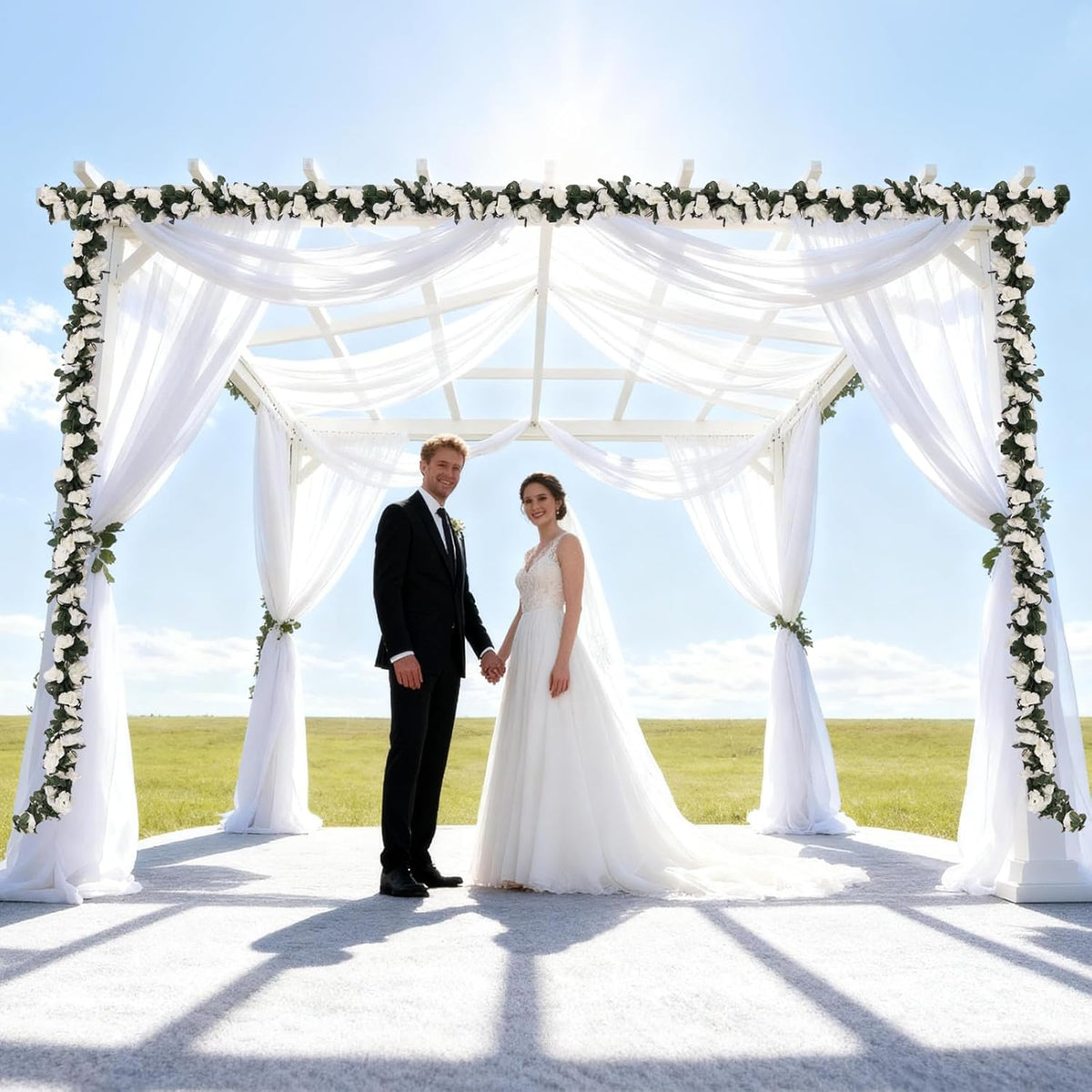 10 Pcs 82FT Flower Garland, Artificial Rose Garland Flowers Plants Fake Flower Hanging Rose Ivy