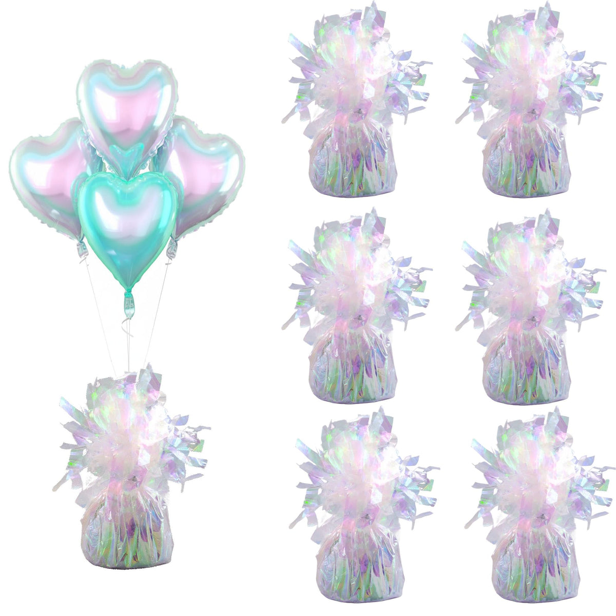 Moretreat Aluminum Foil Balloon Weights for Parties (6 pcs) - 0.31lb (140g) Each - Premium Balloon
