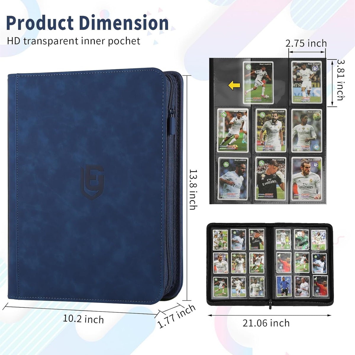 9 Pocket Card Binder,540 Pocket Trading Card Binders,Loading Pocket Collectible Card Album for MTG