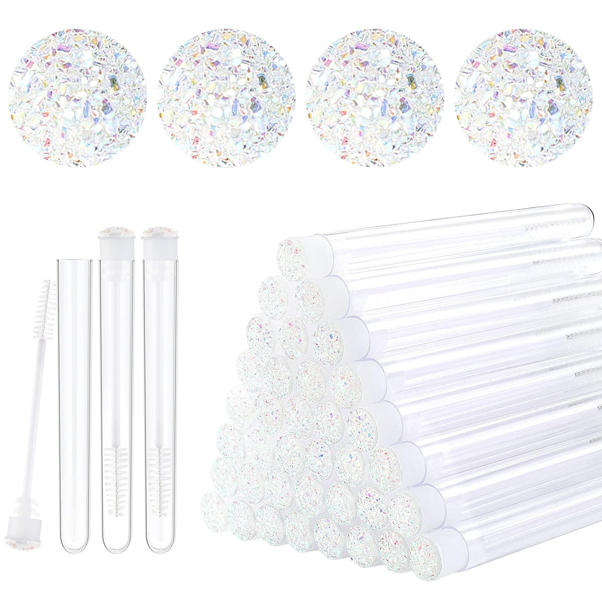20pcs Eyelash brush Lash Wand Makeup tool Eyelash Extension supplies Cleaning brush Diamond Mascara