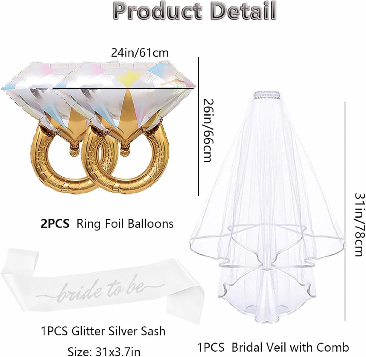 4PCS Bride To Be Sash and Veil, Blue Sash and Bachelorette Veils Accessories for Bridal Shower