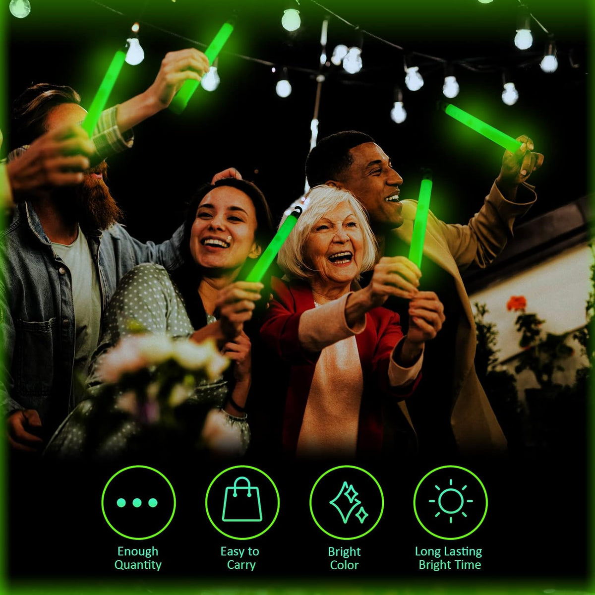 Sotiff 48 Pcs Bright 6 Inch Large Glow Sticks Bulk Emergency Glow in The Dark Sticks with 12 Hour