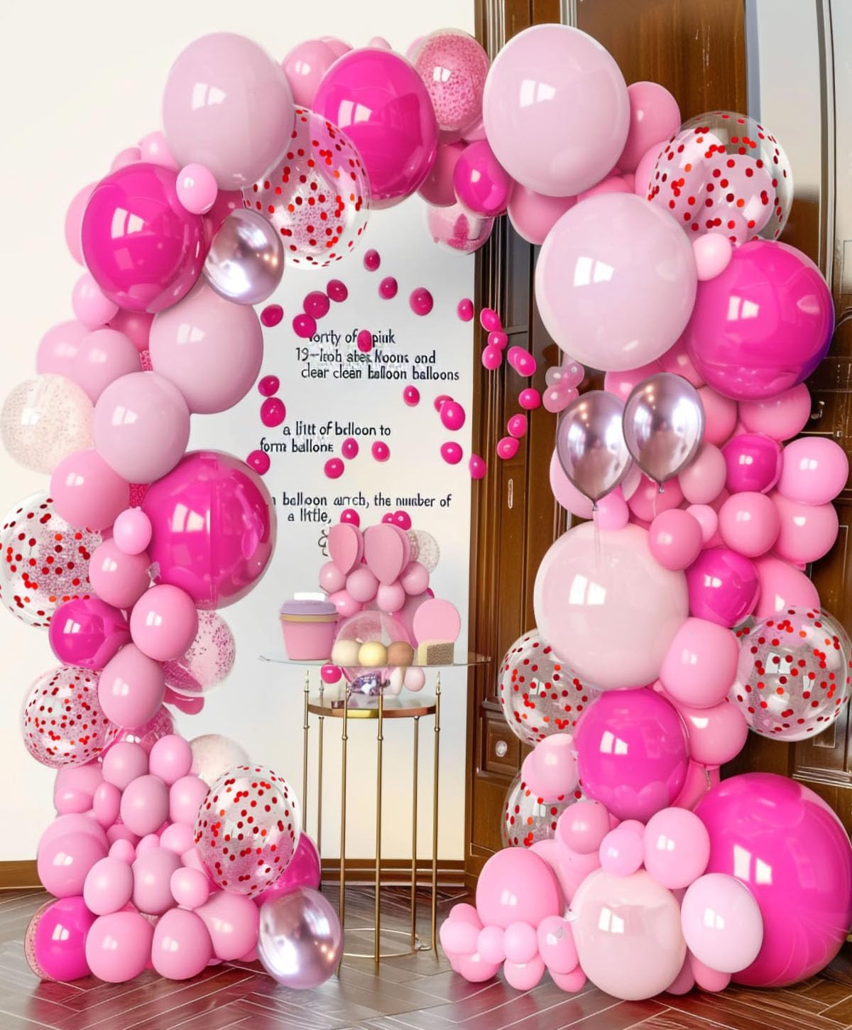 300 Pcs Pink Balloons 12 Inch Different Shades of Pink Party Balloon Set, Suitable for Wedding