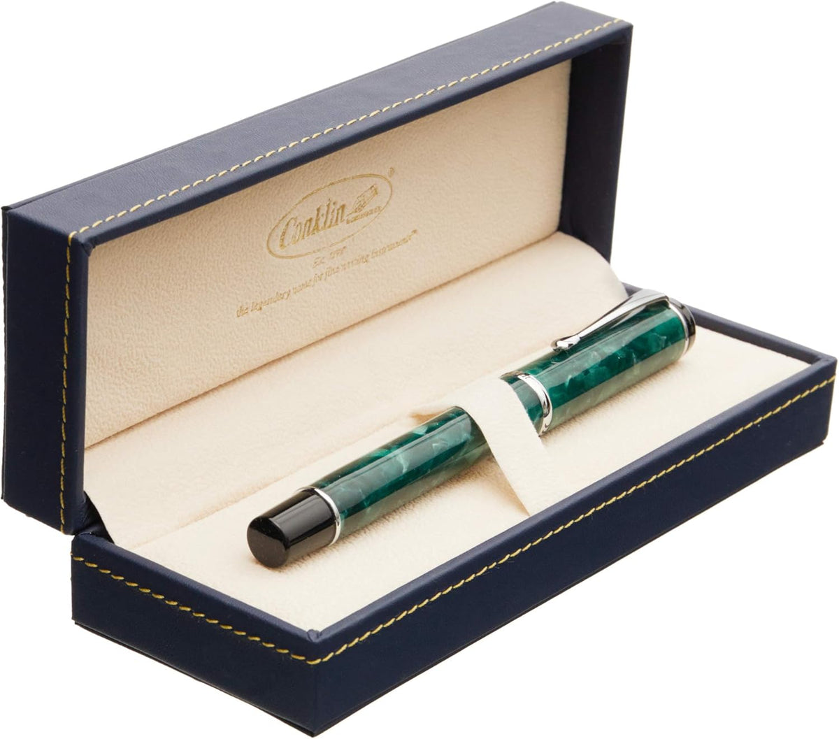 Conklin Duragraph Fountain Pen Forest Green - Broad Nib, Premium Writing Instrument with Rich Resin