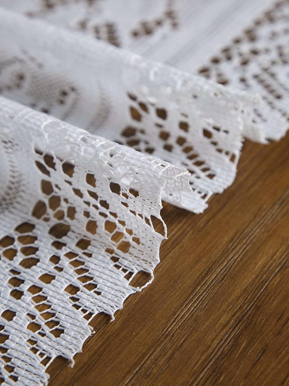 Jayla White Lace Table Runners, Elegant Vintage Lace Table Runner, Wedding Lace Decor with Floral