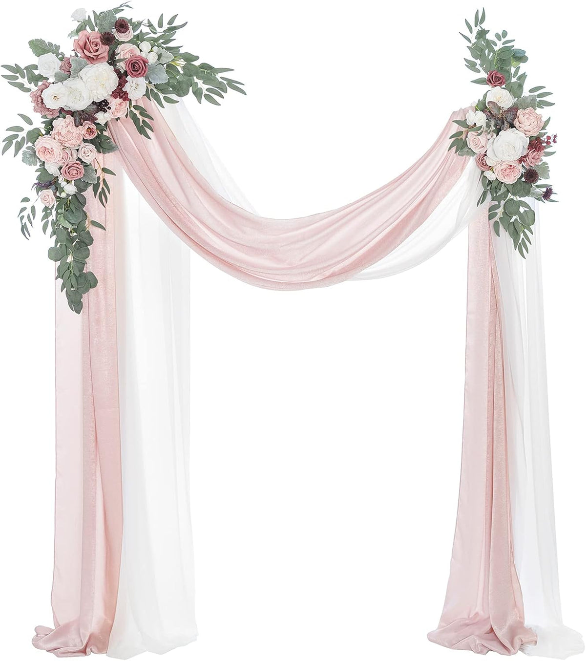 Ling's Moment Pink Mauve Artificial Wedding Arch Flowers Kit Pack of 4, 2pcs Hanging Flower