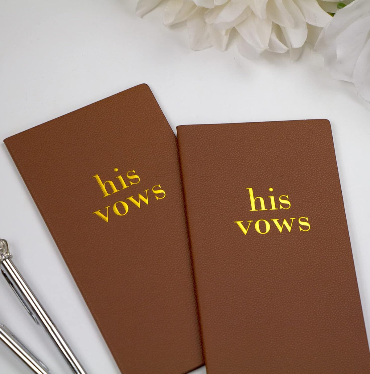 LGBTQ Premium Leather Vow Books His and His Booklet - Wedding Stuff & Essentials for LGBTQ Wedding
