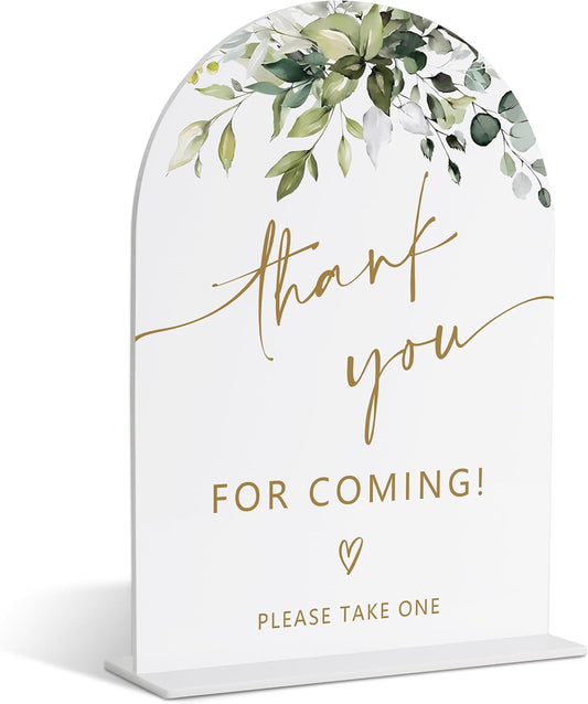 Thank You for Coming, Gift Table Sign, Greenery Gold Bridal Shower Decorations, Wedding Signs for