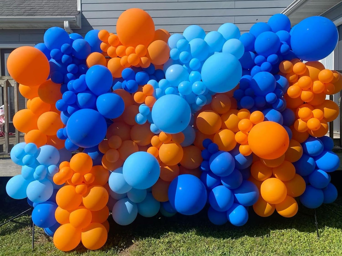 Orange and Blue Balloons, 12 Inch Orange White Blue Balloon Pastel Orange Royal Blue White Ballons