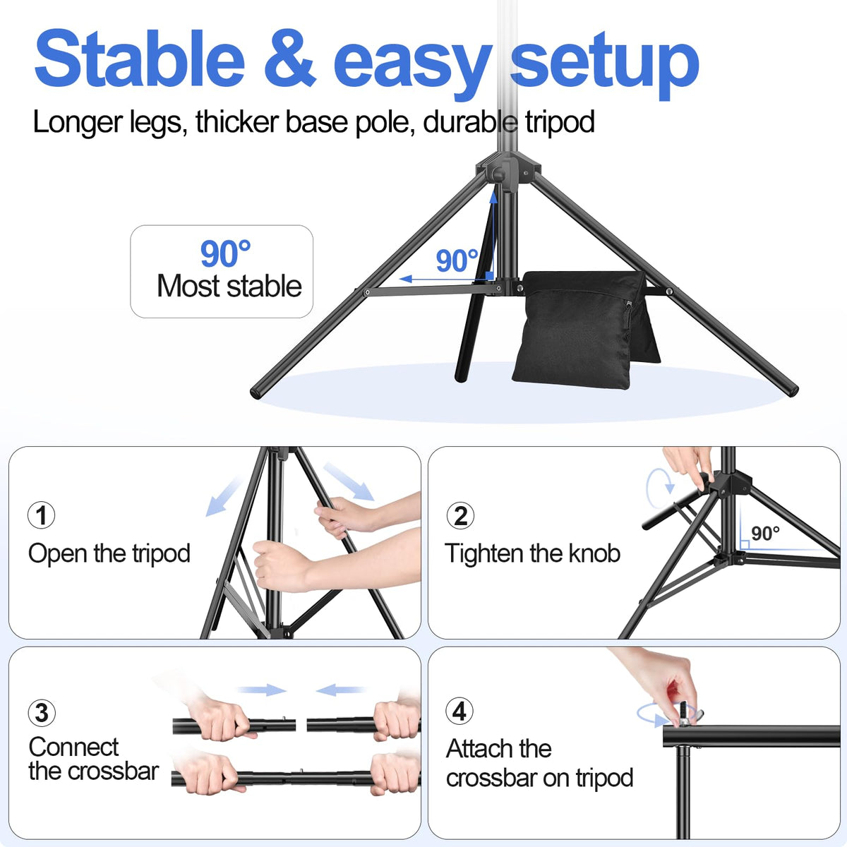EMART Backdrop Stand 10x8.5FT Adjustable Back Drop Stand for Party Events