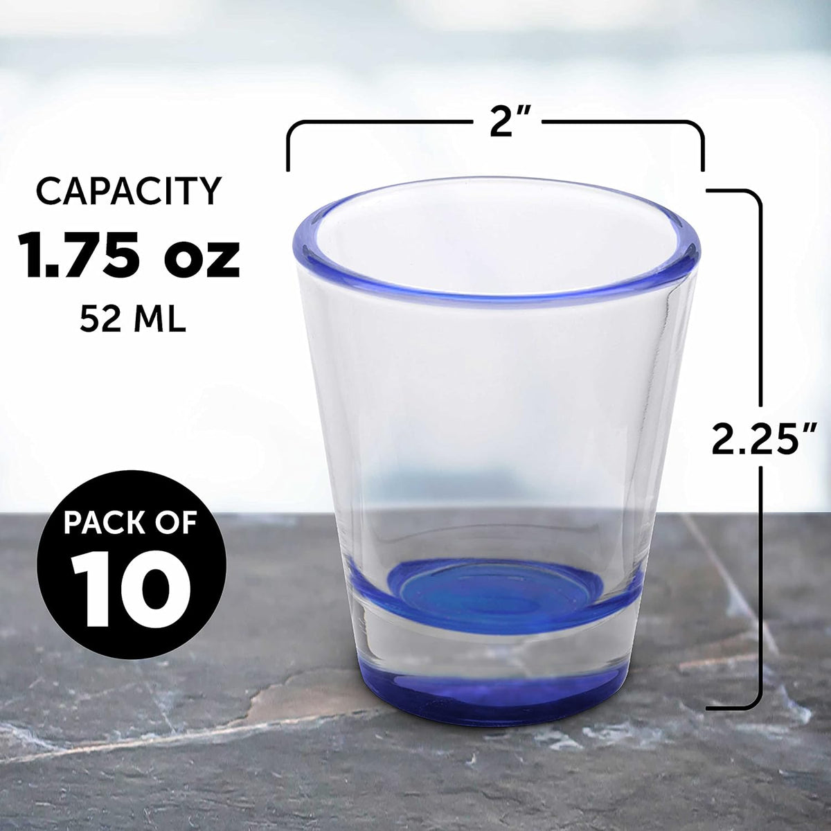 DISCOUNT PROMOS Shot Glasses Set 1.75 oz. Set of 10 Bulk Pack, Wedding Favor, Birthday Party