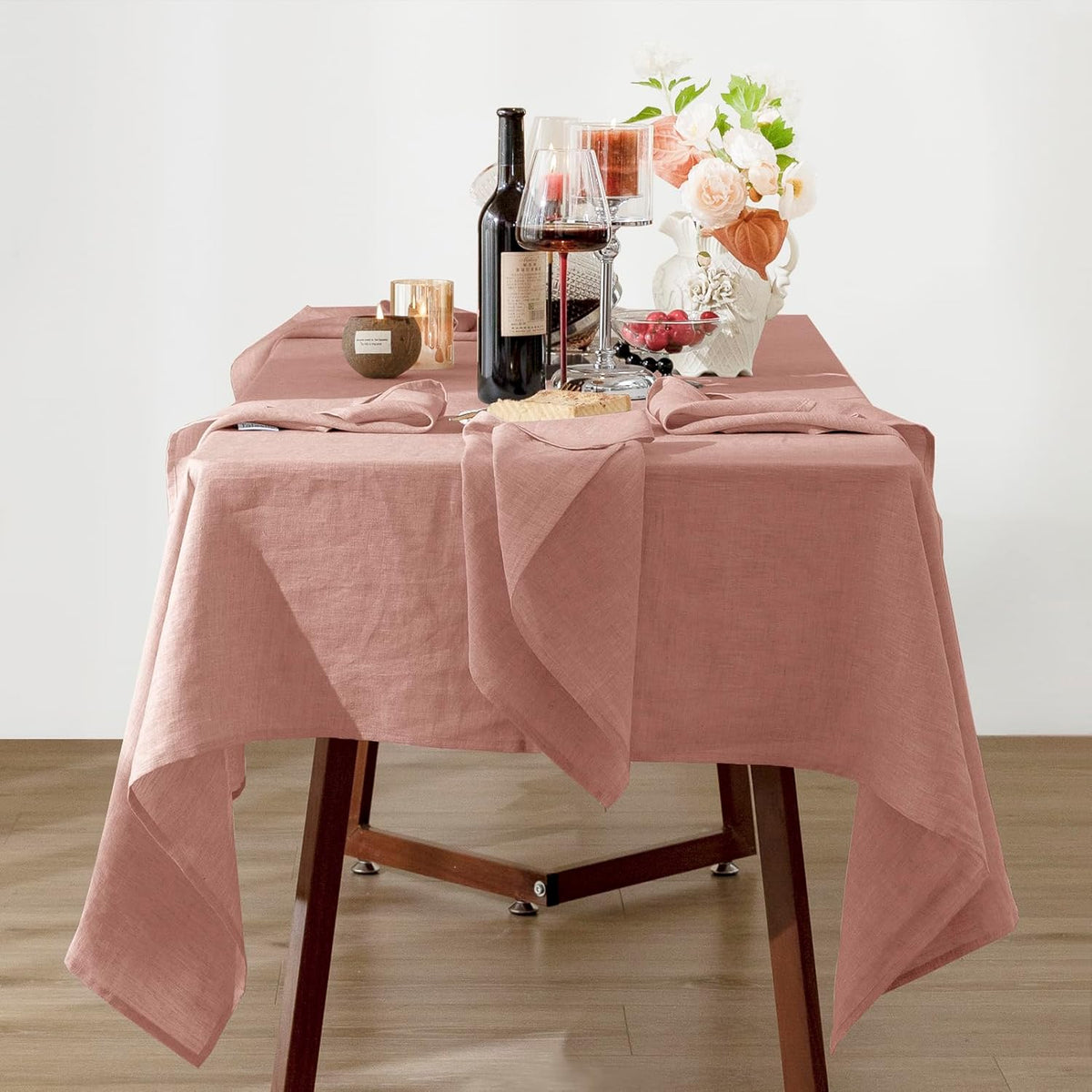 Talasily Linen Tablecloth 100% Pure Linen Table Cloth 60x108 Inches Rectangle Tablecloths Washable