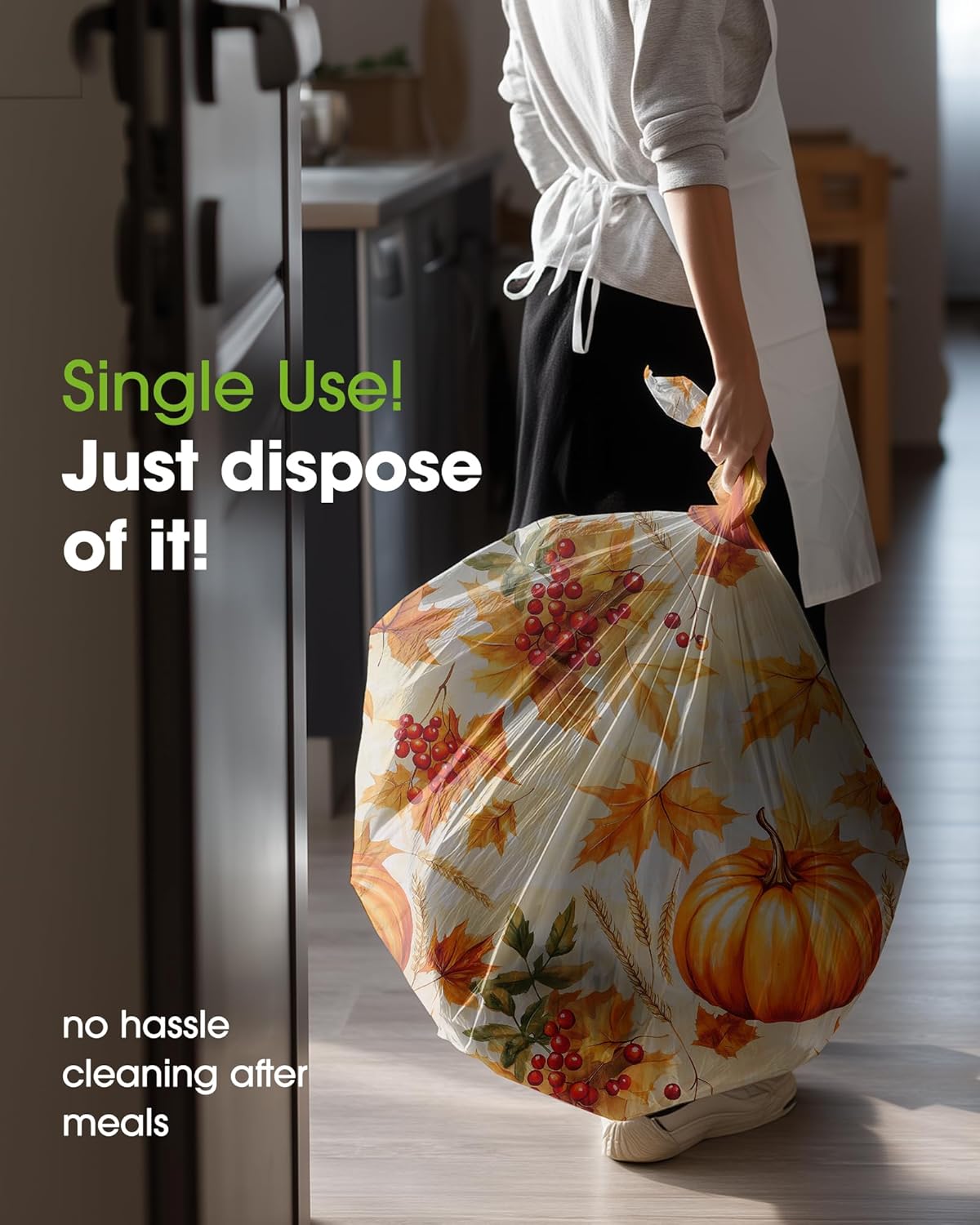 Pureegg Plastic Table Cloth Disposable 10 Pack, 54 x 108 Inch Table Cloths, Thanksgiving