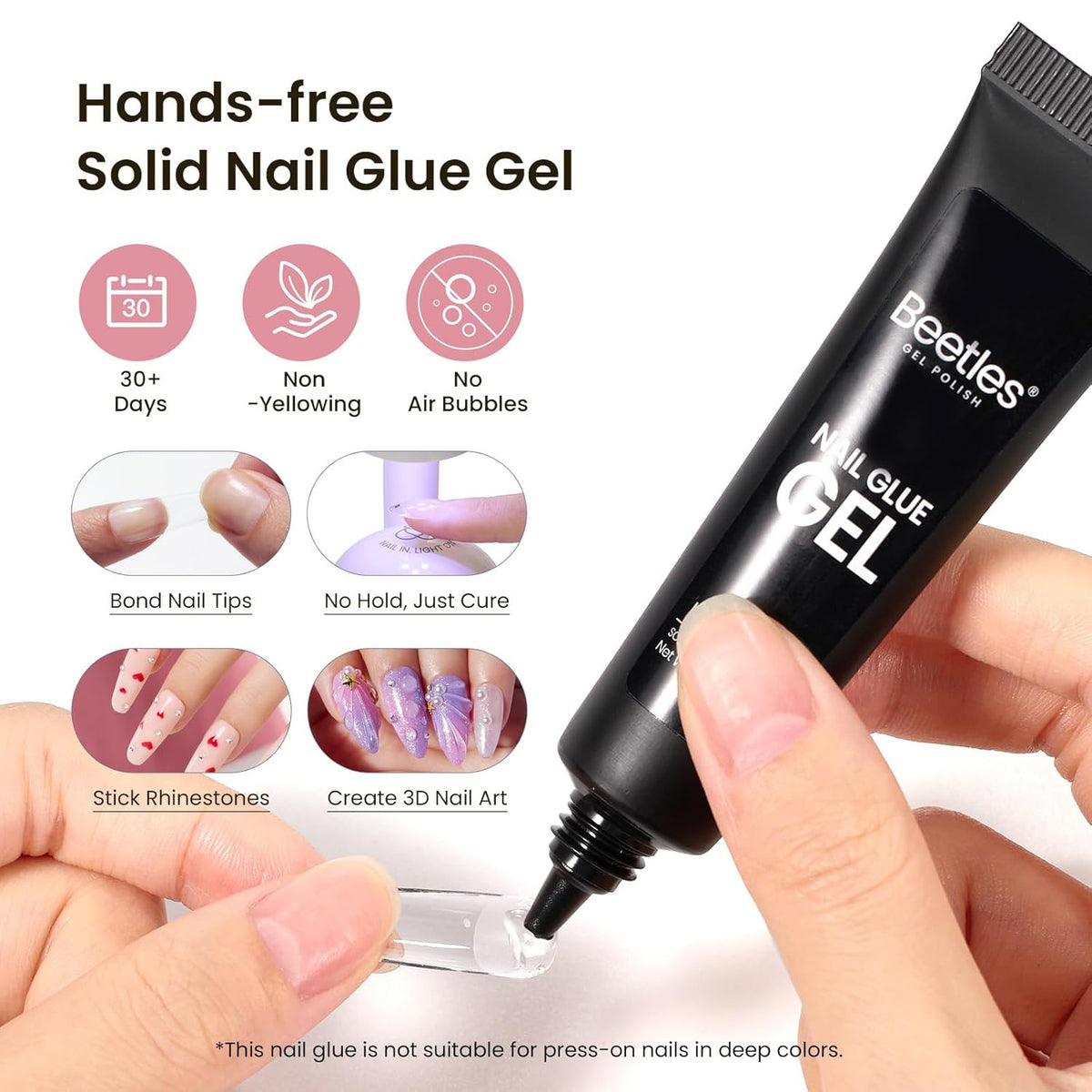 Beetles Gel Nail Kit Medium Coffin with Nail Dehydrator and Primer, 576Pcs Half Matte Etch-X Gel